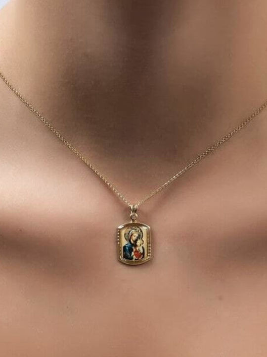 Eforo Pendant Kids Talisman with the Virgin Mary made of Gold 14K PA11100163