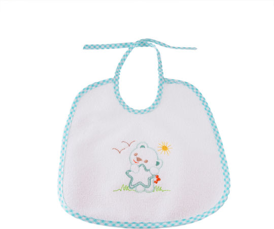 Bunny Bebe Σαλιάρα Υφασμάτινη με Κορδόνι Λευκή