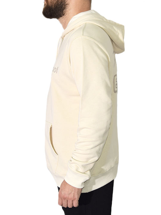 Hoof Herren Sweatshirt mit Kapuze und Taschen Beige