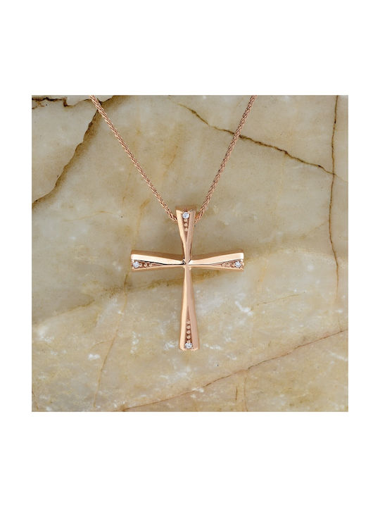 Ioannou24 Χρυσός Σταυρός Με Αλυσίδα 14K