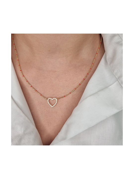 Arapinis Necklace with design Heart from Gold Plated Silver