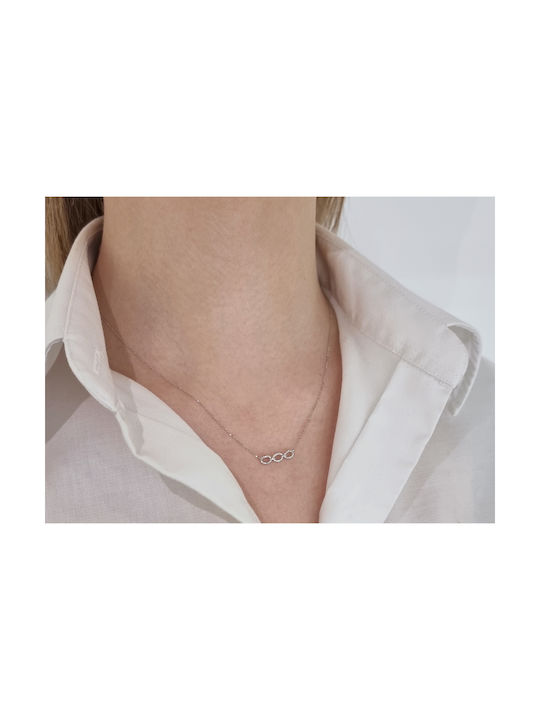 Arapinis Necklace from White Gold 18k with Diamond