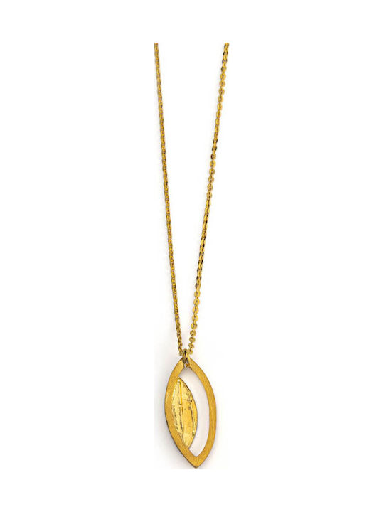 George Art Jewels Κολιέ Ματάκι από Επιχρυσωμένο Ασήμι