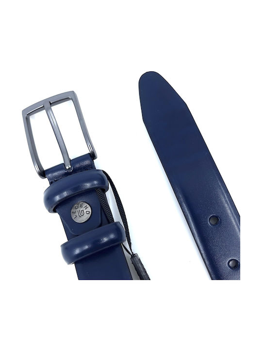 Men's Belt Leather Blue
