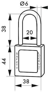 Thirard Plastic Padlock Lengthened with Key 38mm 1pcs
