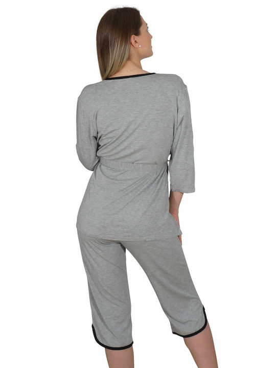 G Secret Sommer Damen Pyjama-Set Gray