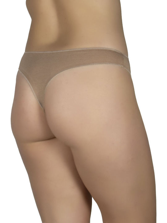 A.A UNDERWEAR Cotton Women's String 3Pack Beige