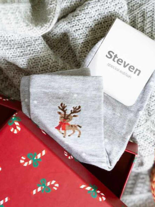 Steven Damen Gemusterte Socken Gray 1Pack