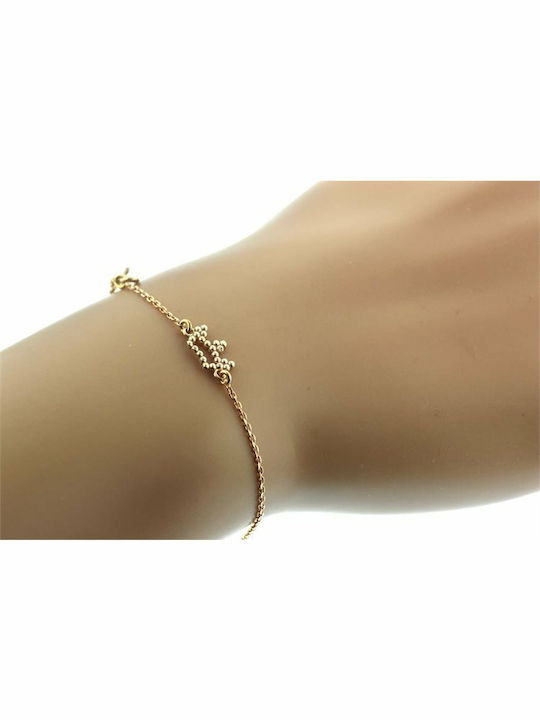 Paraxenies Bracelet Chain with Cross design made of Silver Gold Plated