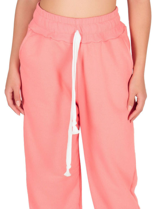 Hohe Taille Jogginghose Jogger Rosa