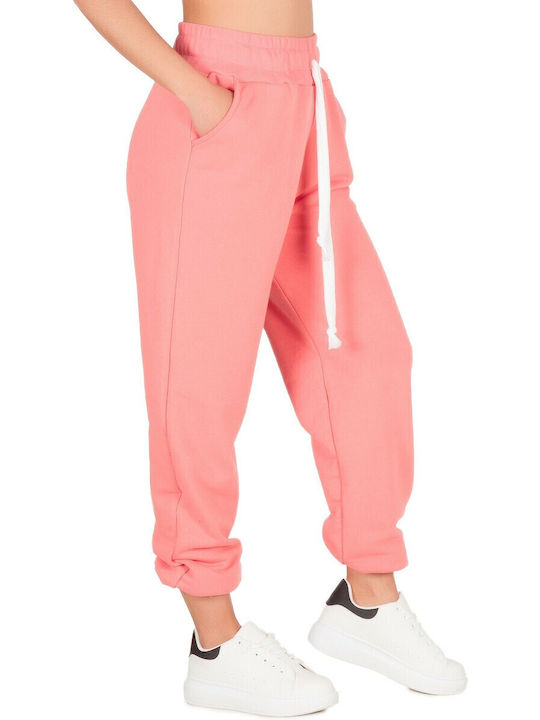 Hohe Taille Jogginghose Jogger Rosa