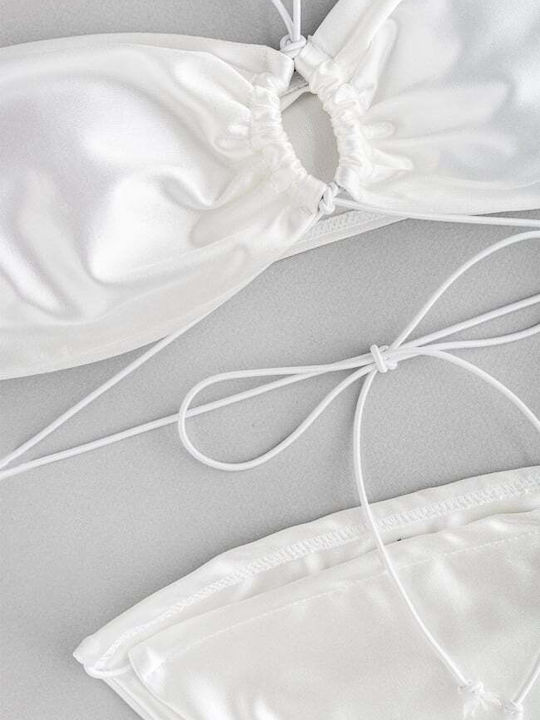 Set Bikini Cu Burete Detașabil Alb