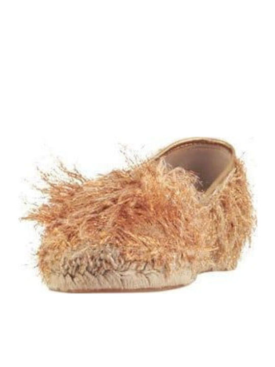 Women's Fabric Espadrilles Gold