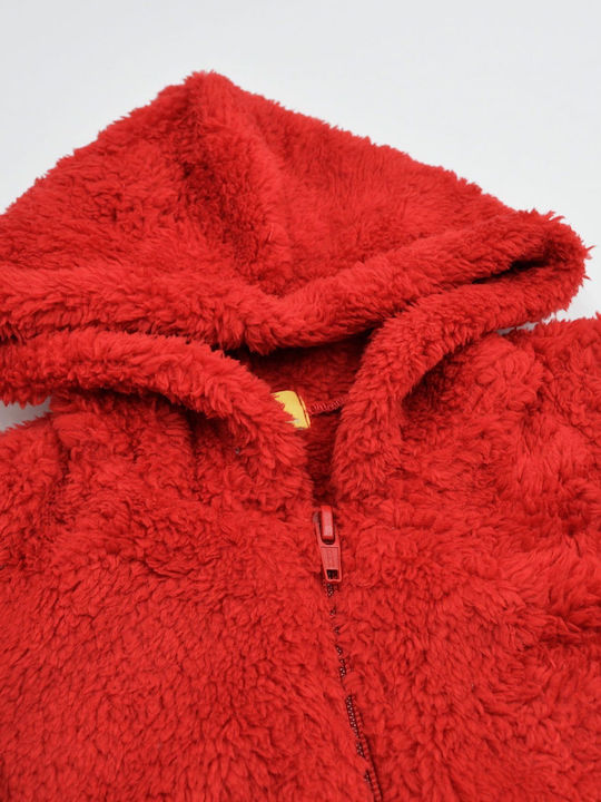 Prod Kids Vest Woolen with Hood Red