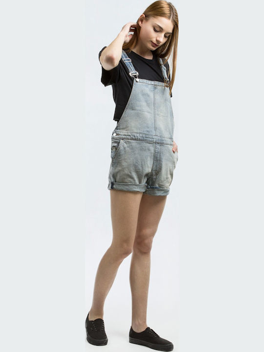 Damen Denim Einteiler Shorts Hellblau