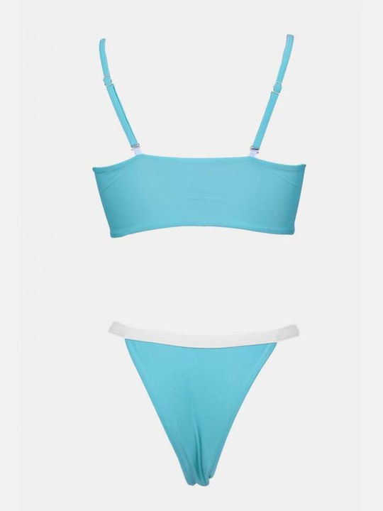 Set Bikini with Removable Padding Brazil Light Blue