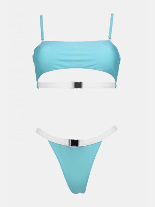 Set Bikini with Removable Padding Brazil Light Blue