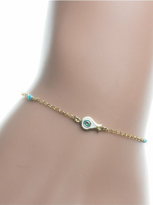 Paraxenies Bracelet Chain with design Eye made of Silver Gold Plated