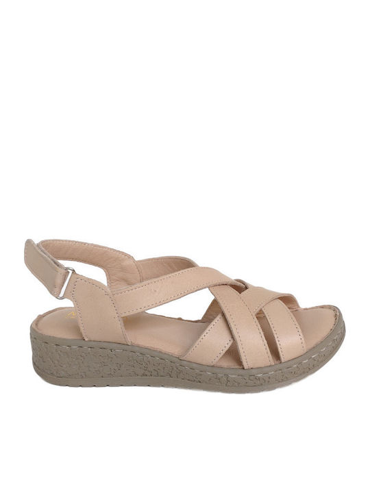 Anatomic Women's Leather Platform Shoes Beige