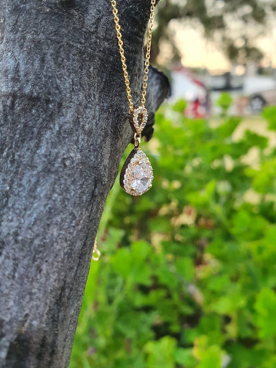 Papadopoulos Gold Колие с дизайн Сълза от Злато 14K