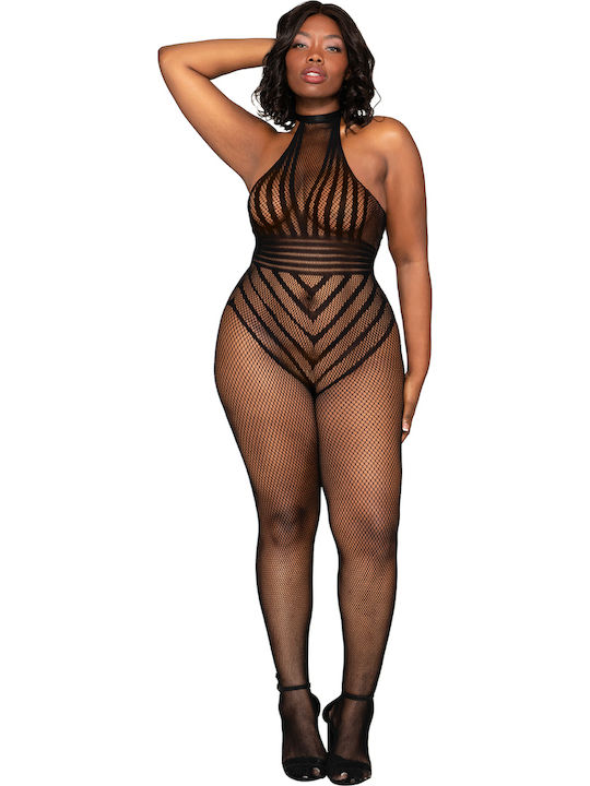 Dreamgirl Dreamgirl Mesh Bodystocking with Open Crotch Black