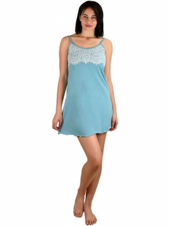 Relax Lingerie Summer Cotton Women's Nightdress Turquoise