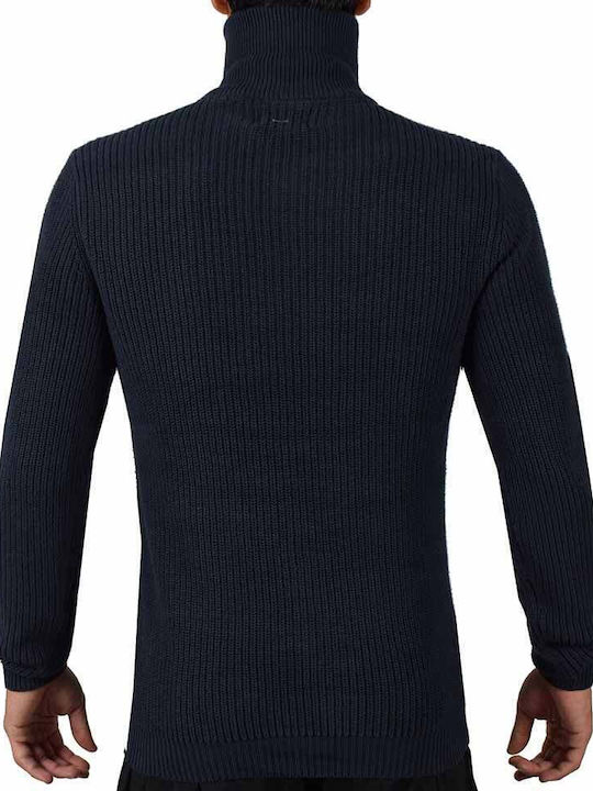 Petrol Industries Men's Long Sleeve Sweater Turtleneck Blue