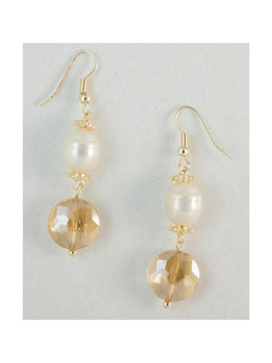 Tatu Moyo Earrings Pendants Gold Plated with Pearls