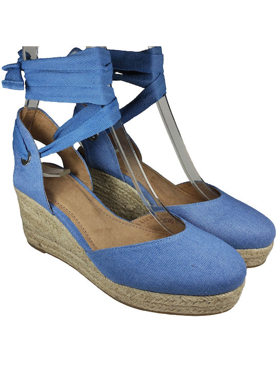 Alta Moda Anatomic Women's Fabric Platform Espadrilles Blue