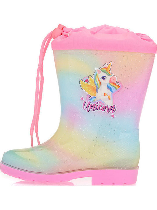 Cizme de cauciuc pentru copii Unicorn Roz