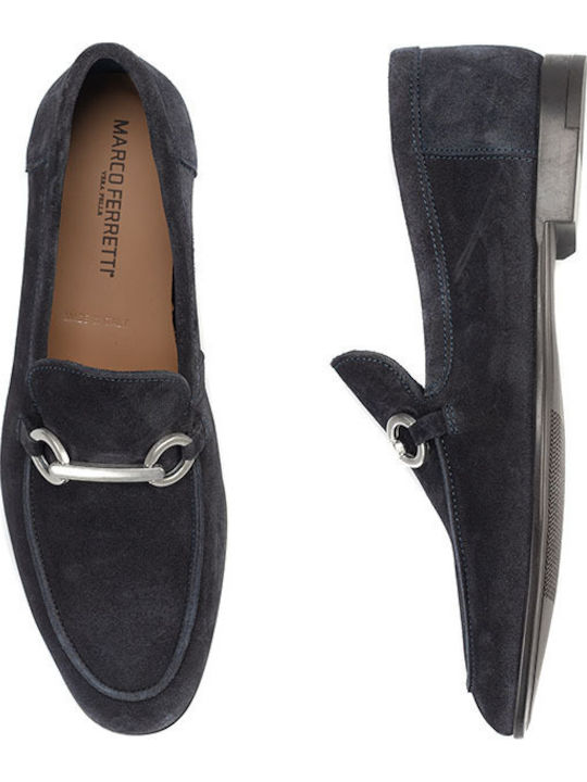 Δερμάτινα Ανδρικά Loafers σε Μπλε Χρώμα