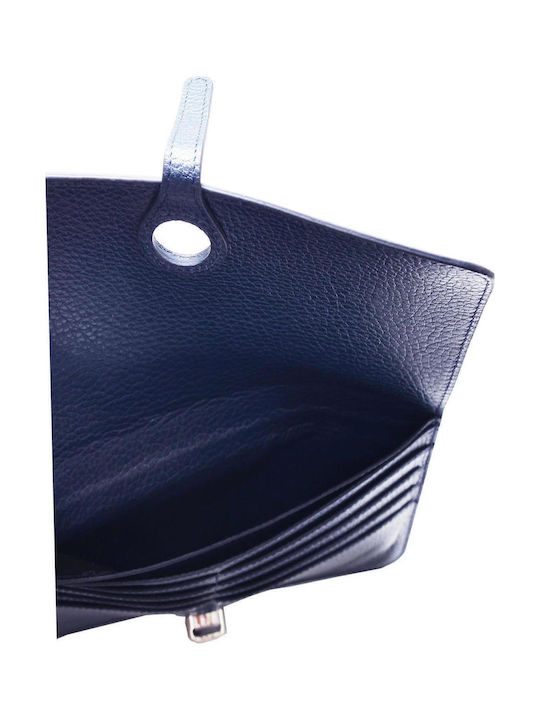 Large Leather Women's Wallet Classic Blue