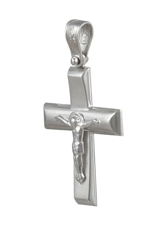 Men's White Gold Cross 14K with the Crucified