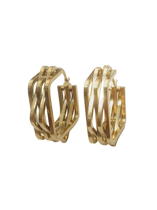 Scans Earrings Hoops made of Steel Gold Plated