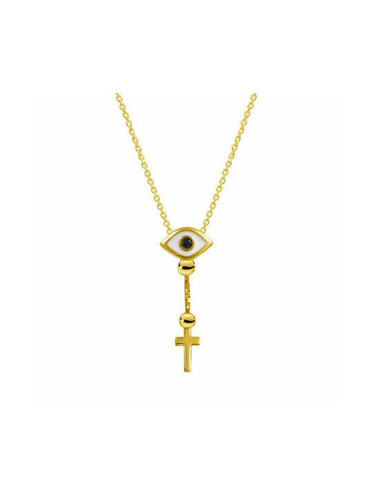 Amor Amor Cross from Gold Plated Silver with Chain