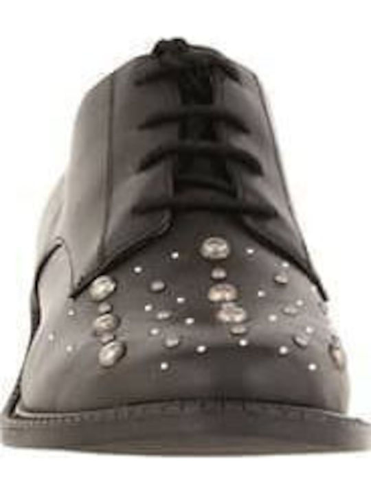 Leder Damen Oxfords in Schwarz Farbe