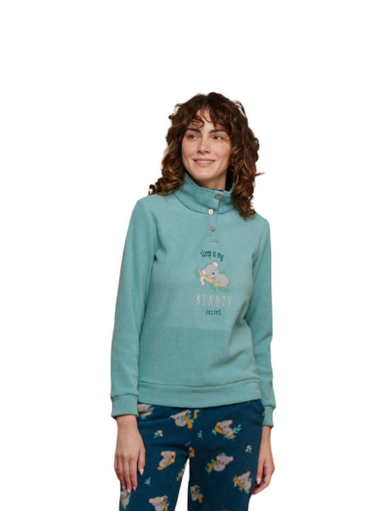 Noidinotte Winter Fleece Women's Pyjama Pants Mint