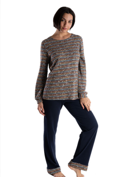 Rachel Winter Damen Pyjama-Oberteil Braun