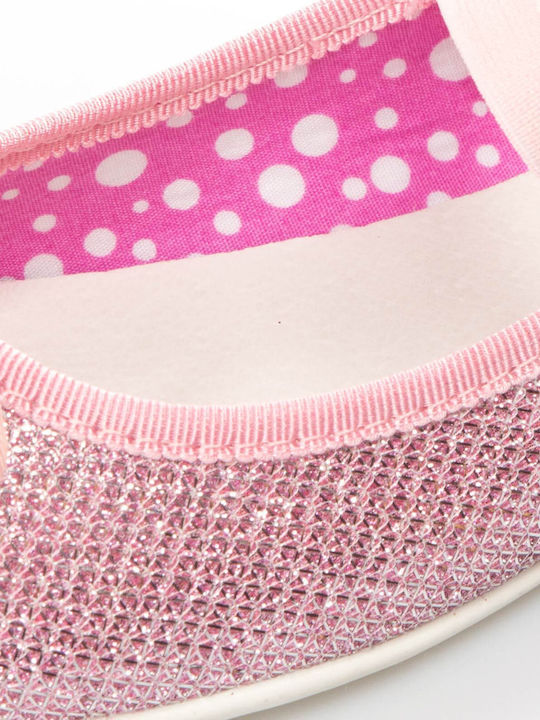 Παιδικές Μπαλαρίνες mit Bügel- und Schleifenverschluss Leder Rosa