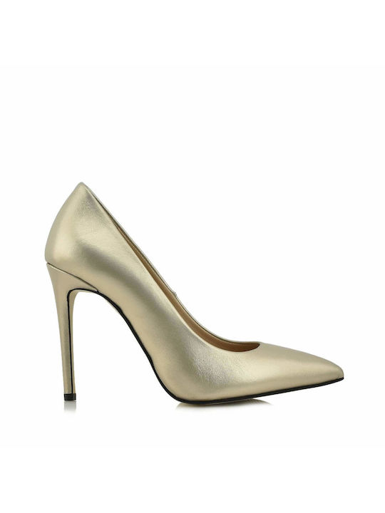 Aris Tsoubos Leder Pumps mit hohem Absatz Beige