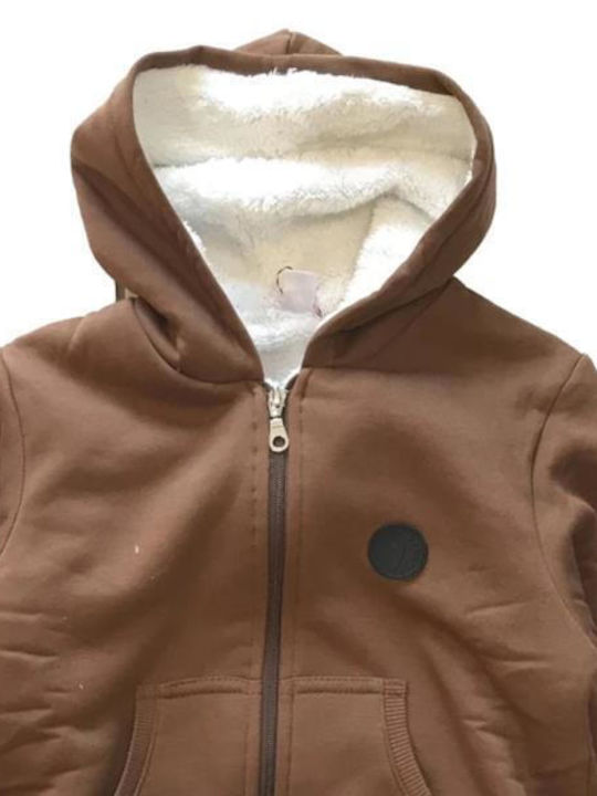 Joyce Kids Cardigan with Hood Brown