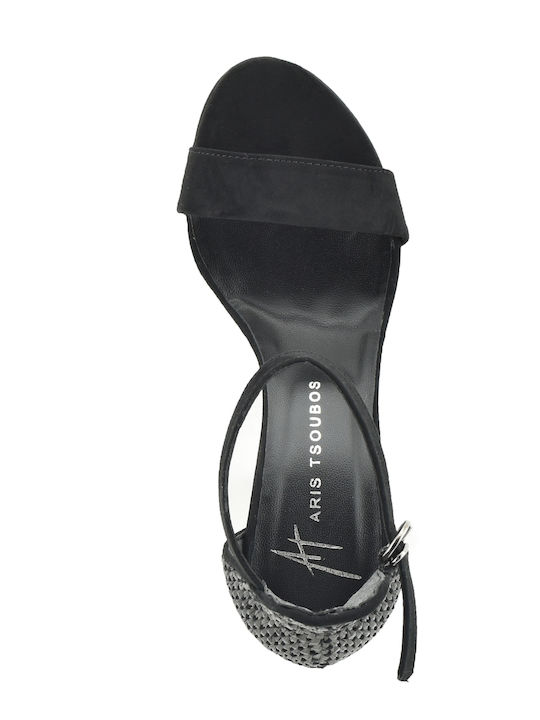 Din piele Sandale Negre