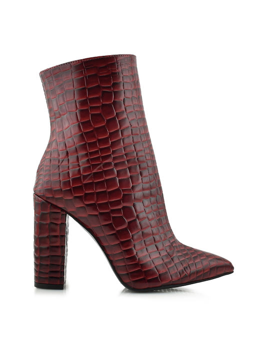 Aris Tsoubos Women's Ankle Boots with High Heel Red