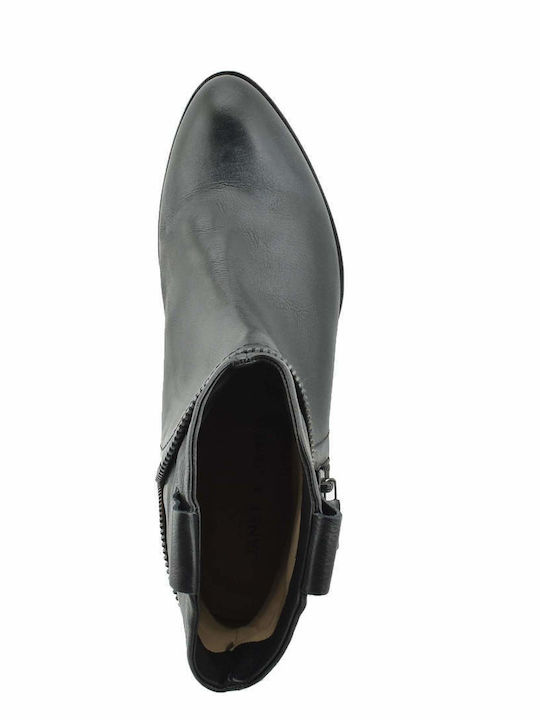 Leder Stiefeletten Damen Schwarz