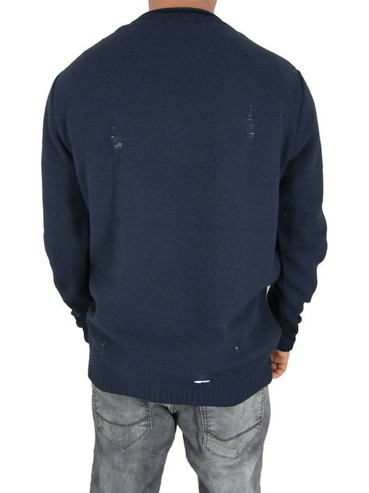 Combos Knitwear Herren Langarm-Pullover Blau