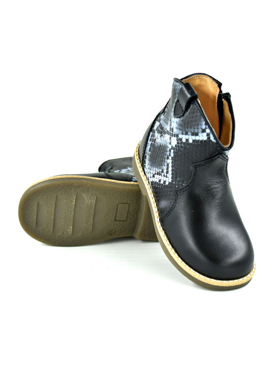 Lederne Kinderstiefeletten Schwarz