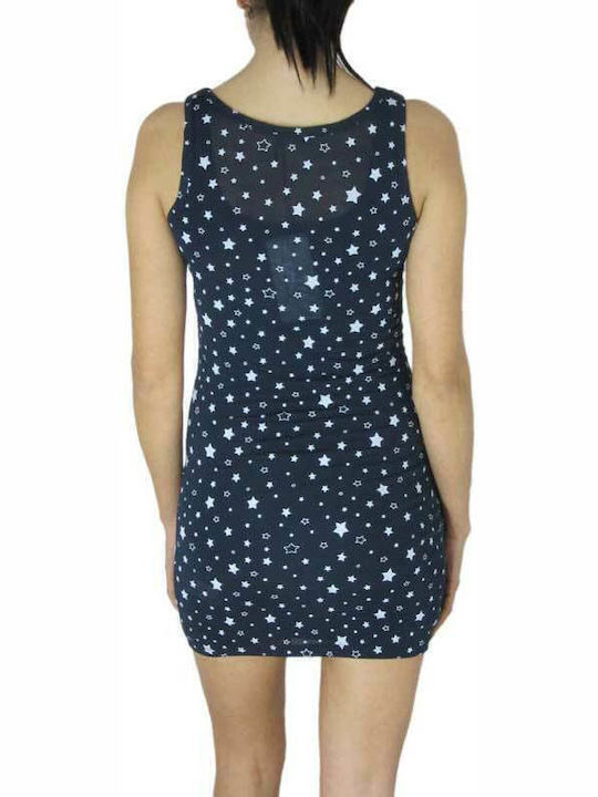 Sommer Mini Abendkleid mit Masche Blau