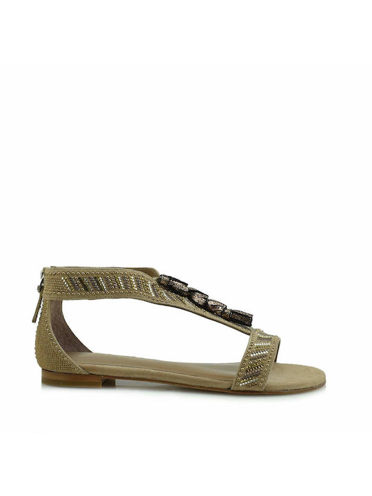 Lola Cruz Women's Flat Sandals in Brown Color