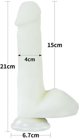 Lovetoy Lumino Play Ρεαλιστικό Dildo με Όρχεις και Βεντούζα Μπλε 20cm
