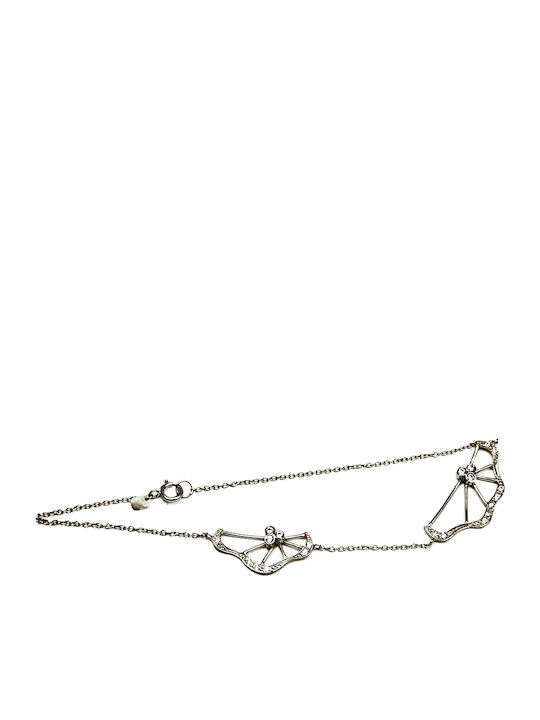 Polytimo Damen Armband aus Weißgold 14K mit Zirkon